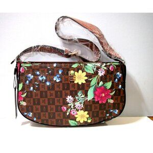 AHQ Iris Signature Shoulder Bag With Floral Design & Adjustable Strap